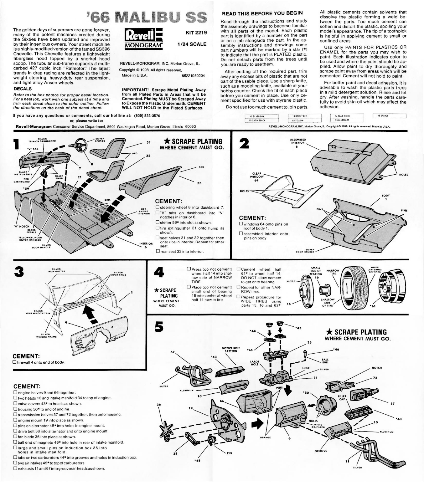 REVELL 1966 Malibu SS User Manual