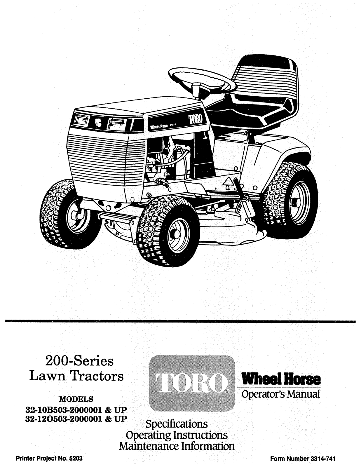 Toro 32-10B503, 32-12O503 Operator's Manual