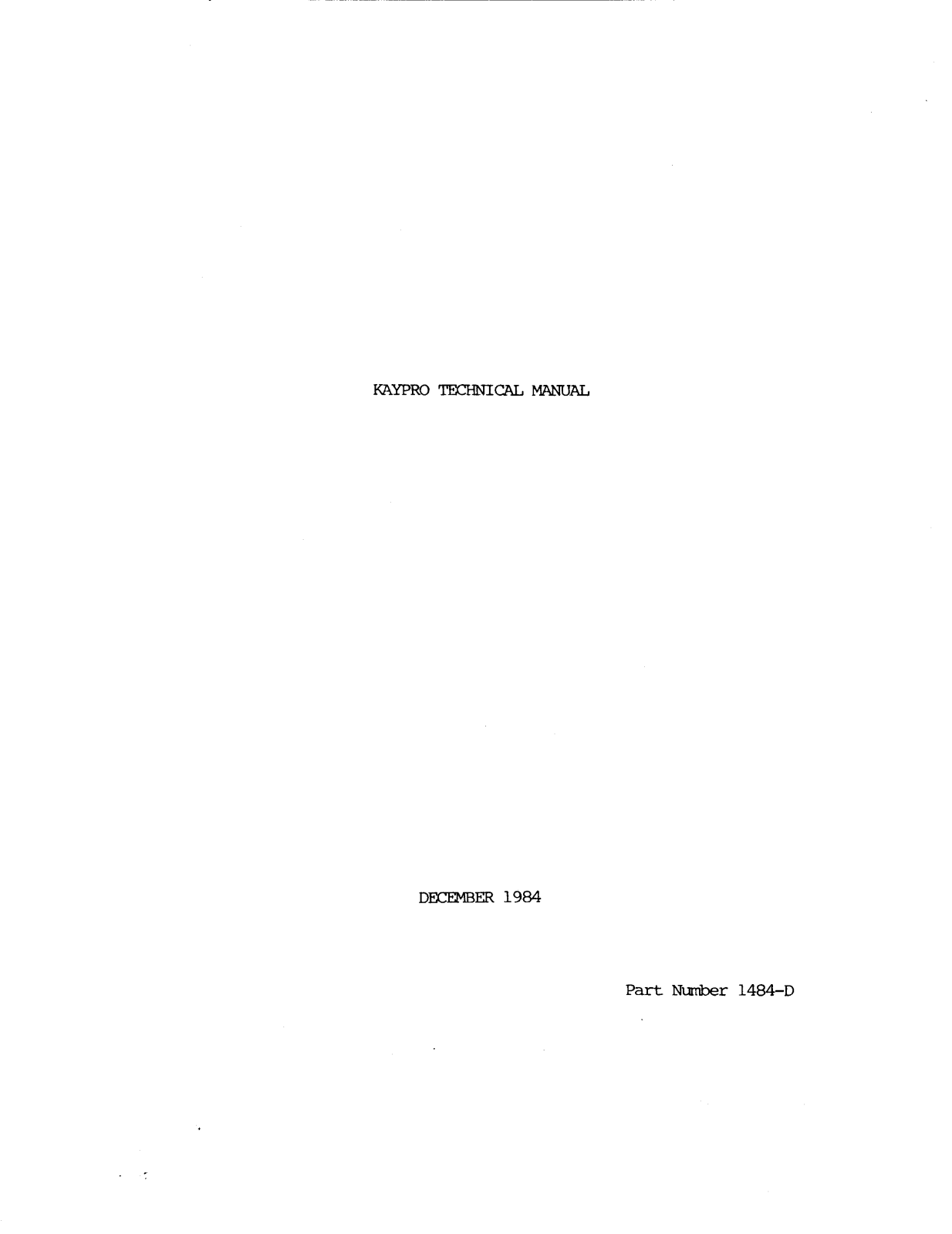 Kaypro 2, 4X, 10, 2/84, 2X Technical Reference - ManualMachine.com