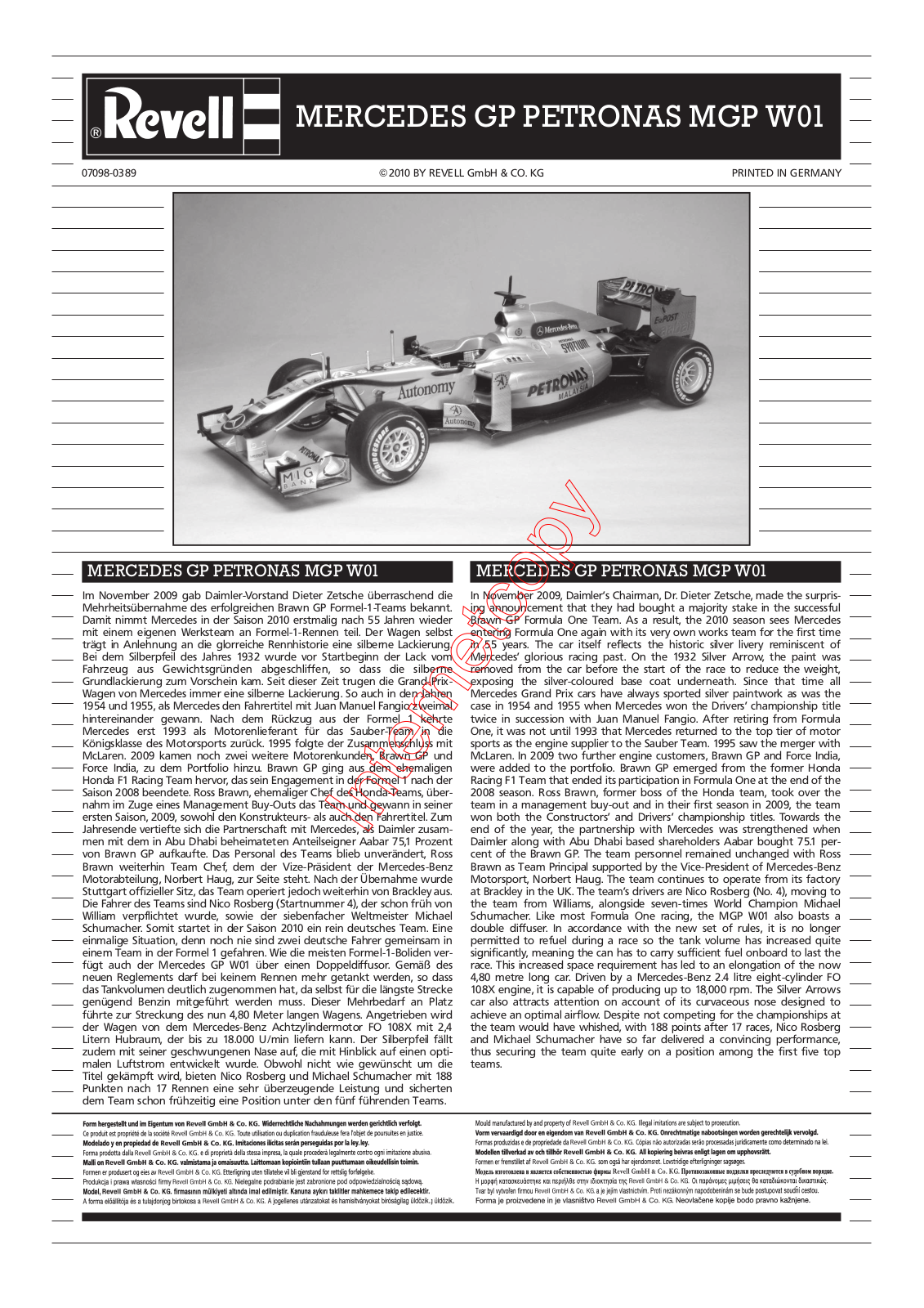 REVELL GP W01 User Manual