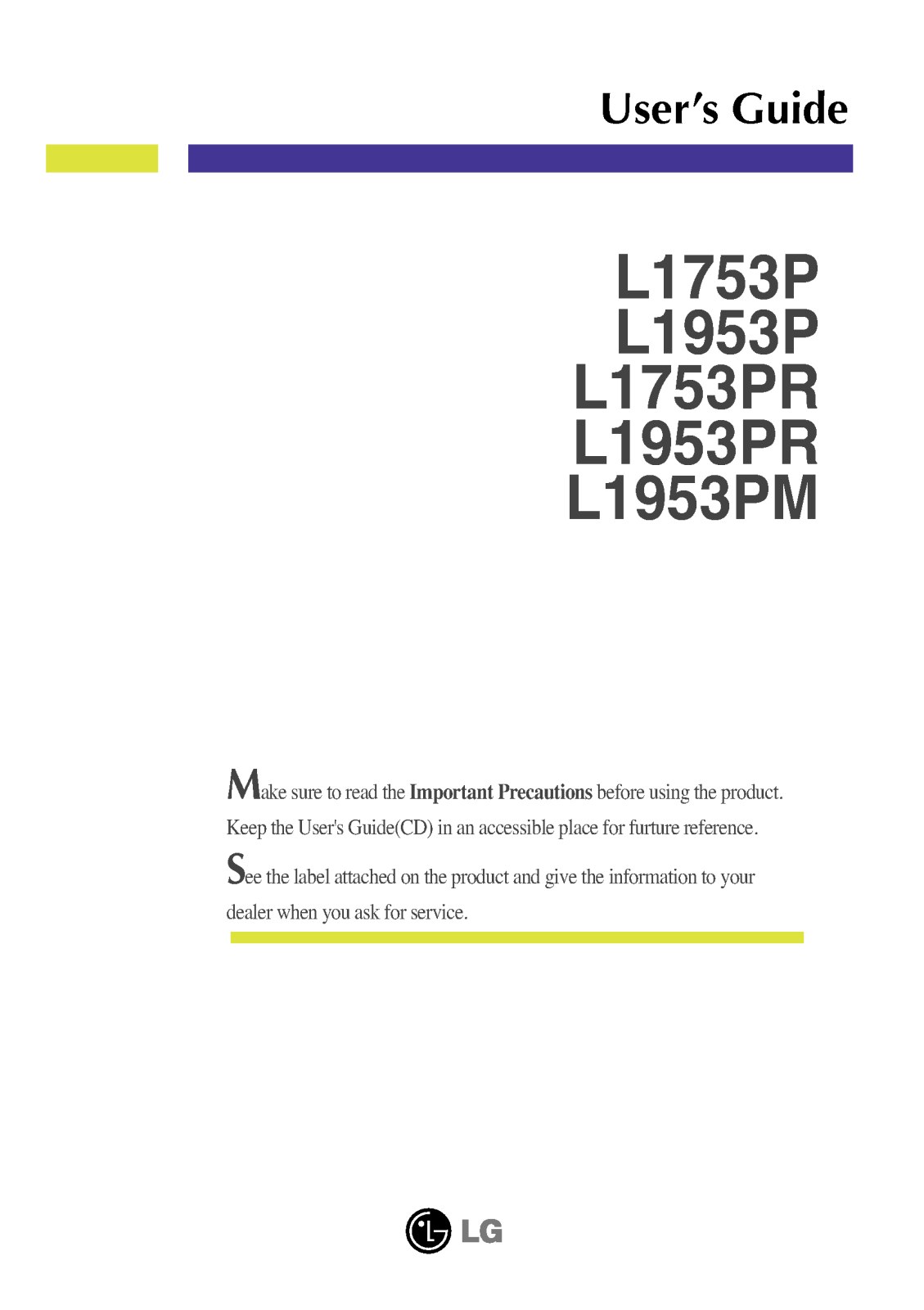 LG L1753TR-SF User Manual