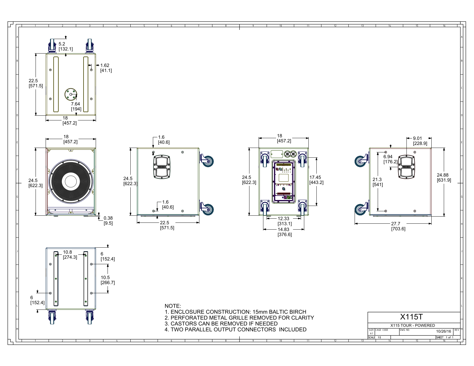 PreSonus X115T, X115T-P Data Sheet