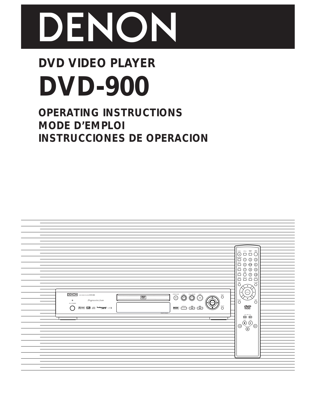 Denon DVD-900 Owners Manual