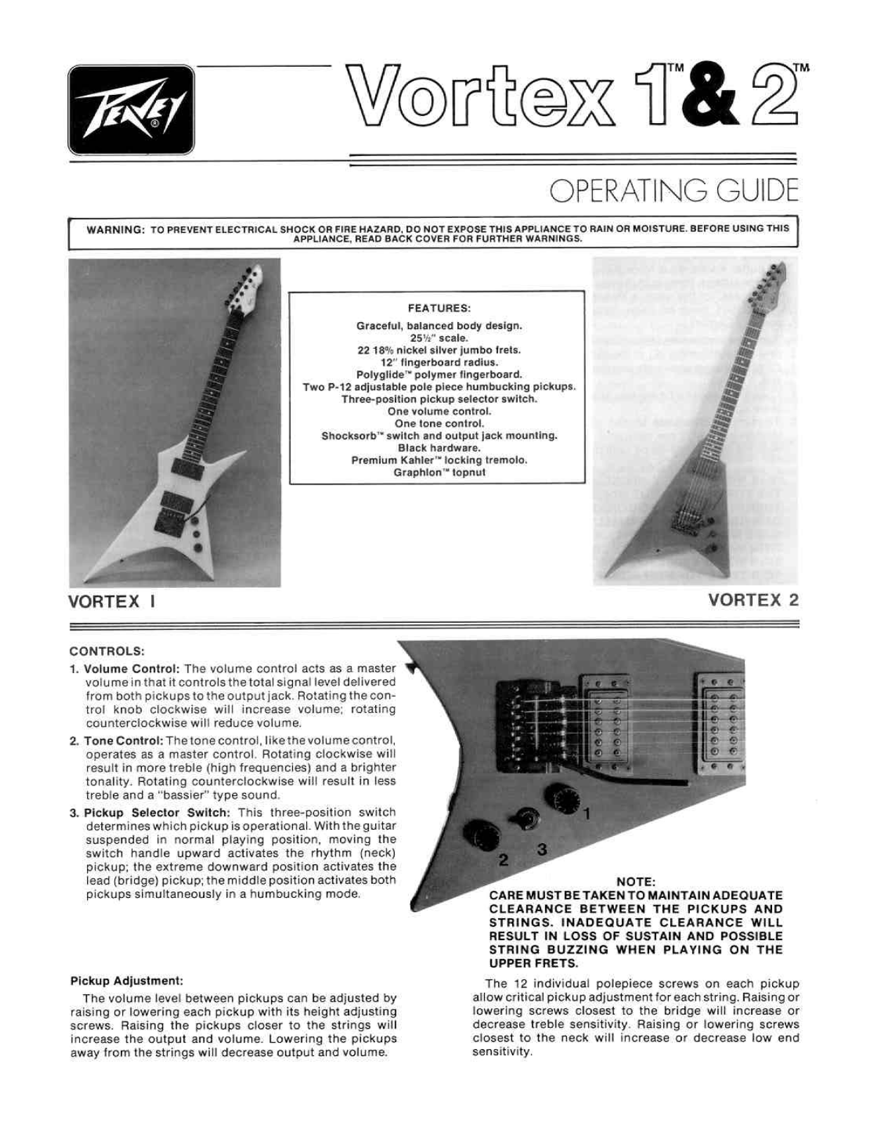 Peavey Vortex 1, Vortex 2 User Manual