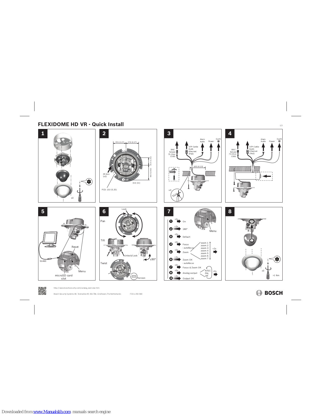 Bosch FLEXIDOME HD VR Quick Install Manual