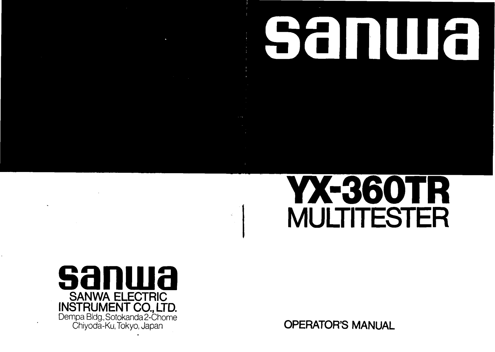 Sanwa YX-360 Service manual