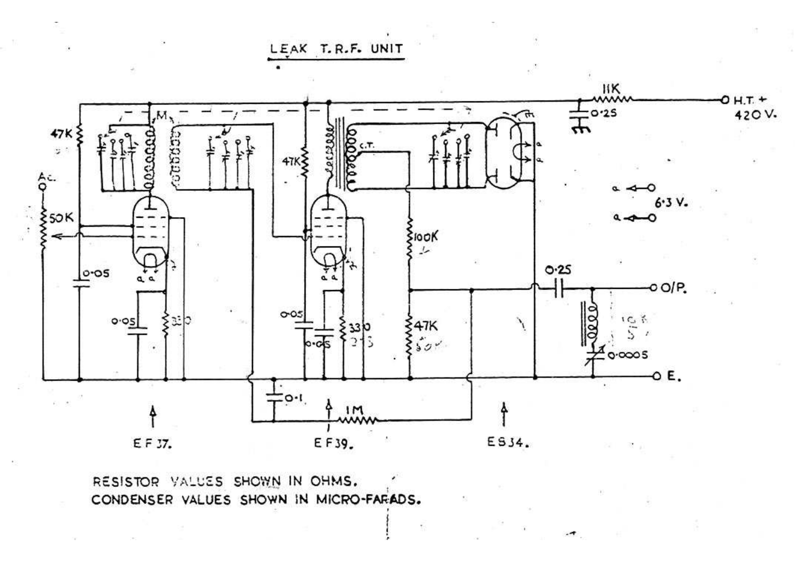 Leak TRF AM Tuner Schematic