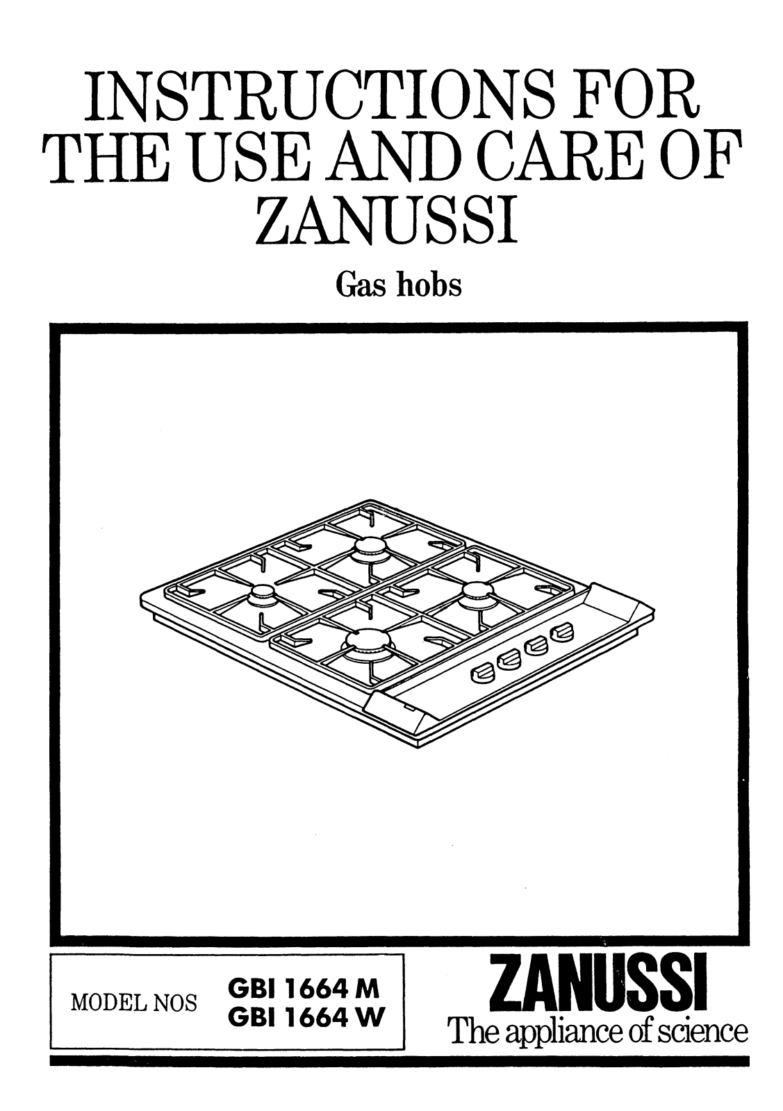 Zanussi GBI1664M, GBI1664W User Manual