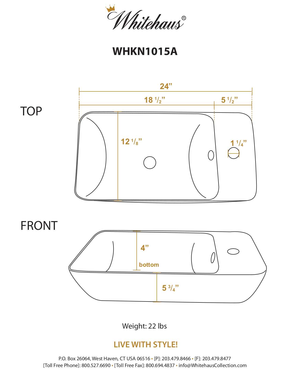 Whitehaus Collection WHC2737 Specifications - ManualMachine.com