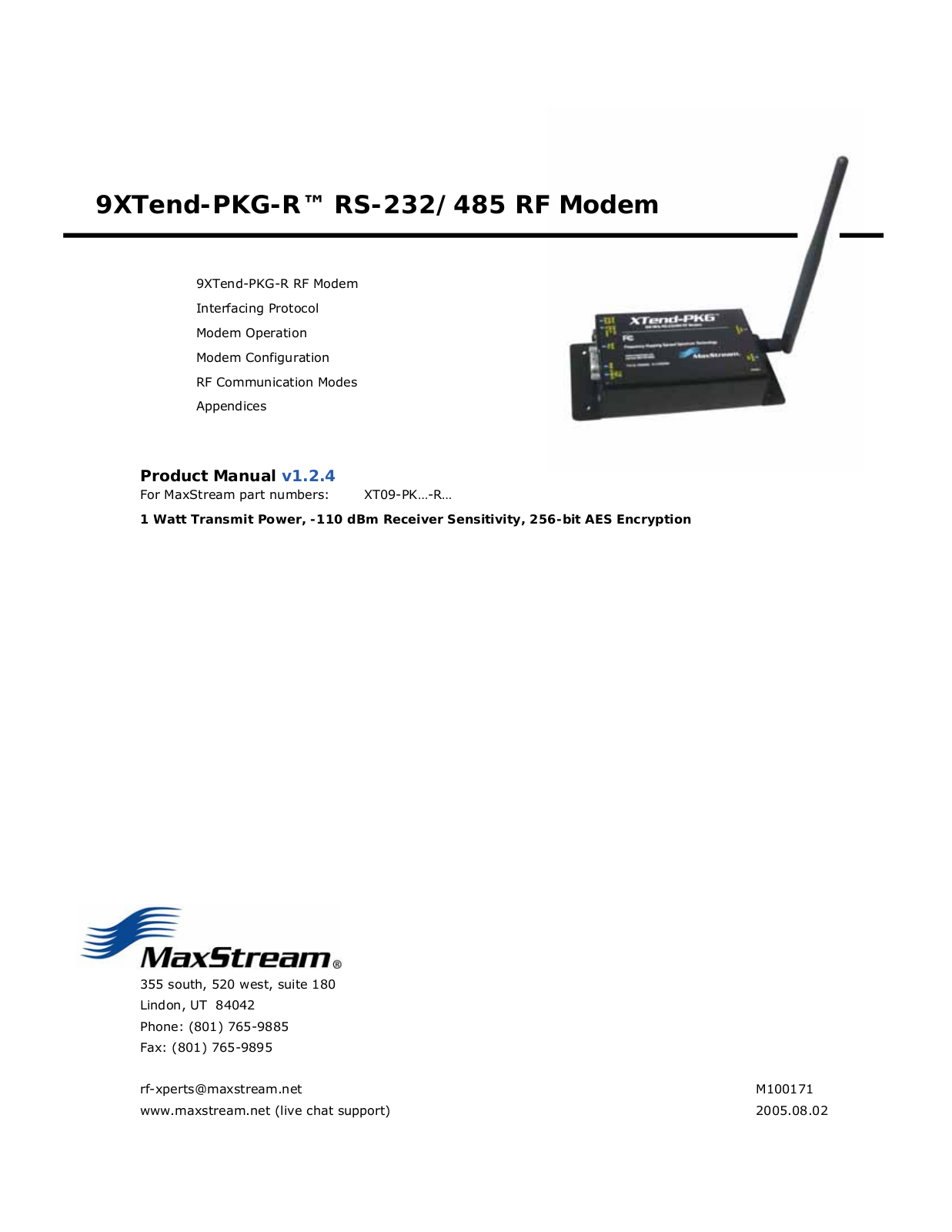 MaxStream 9XTend-PKG-R Product Manual