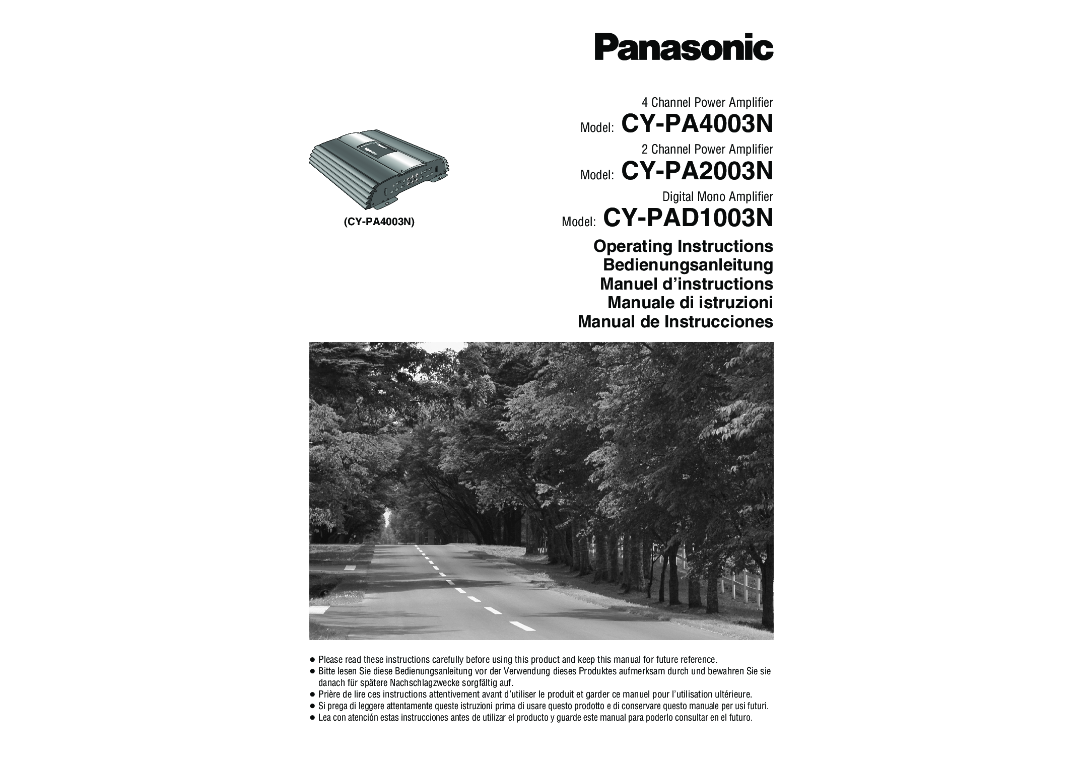 Panasonic CY-PA4003N, CY-PA2003N, CY-PAD1003N User Manual