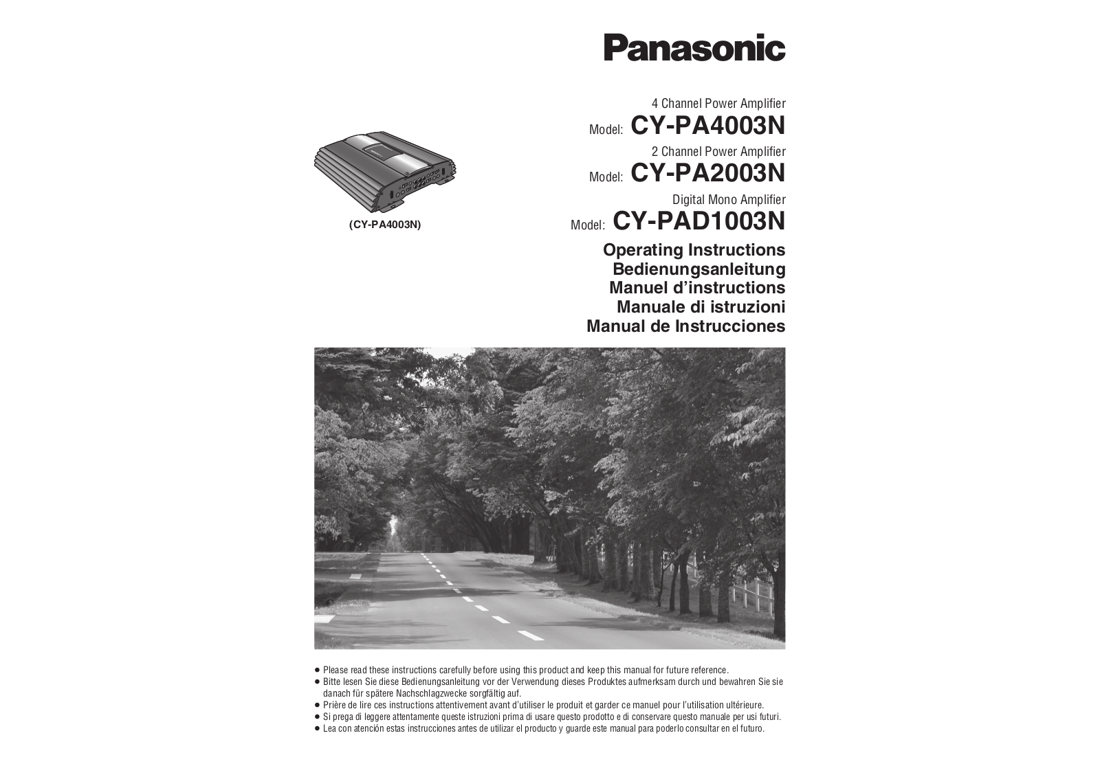 Panasonic CY-PA4003N, CY-PA2003N, CY-PAD1003N User Manual