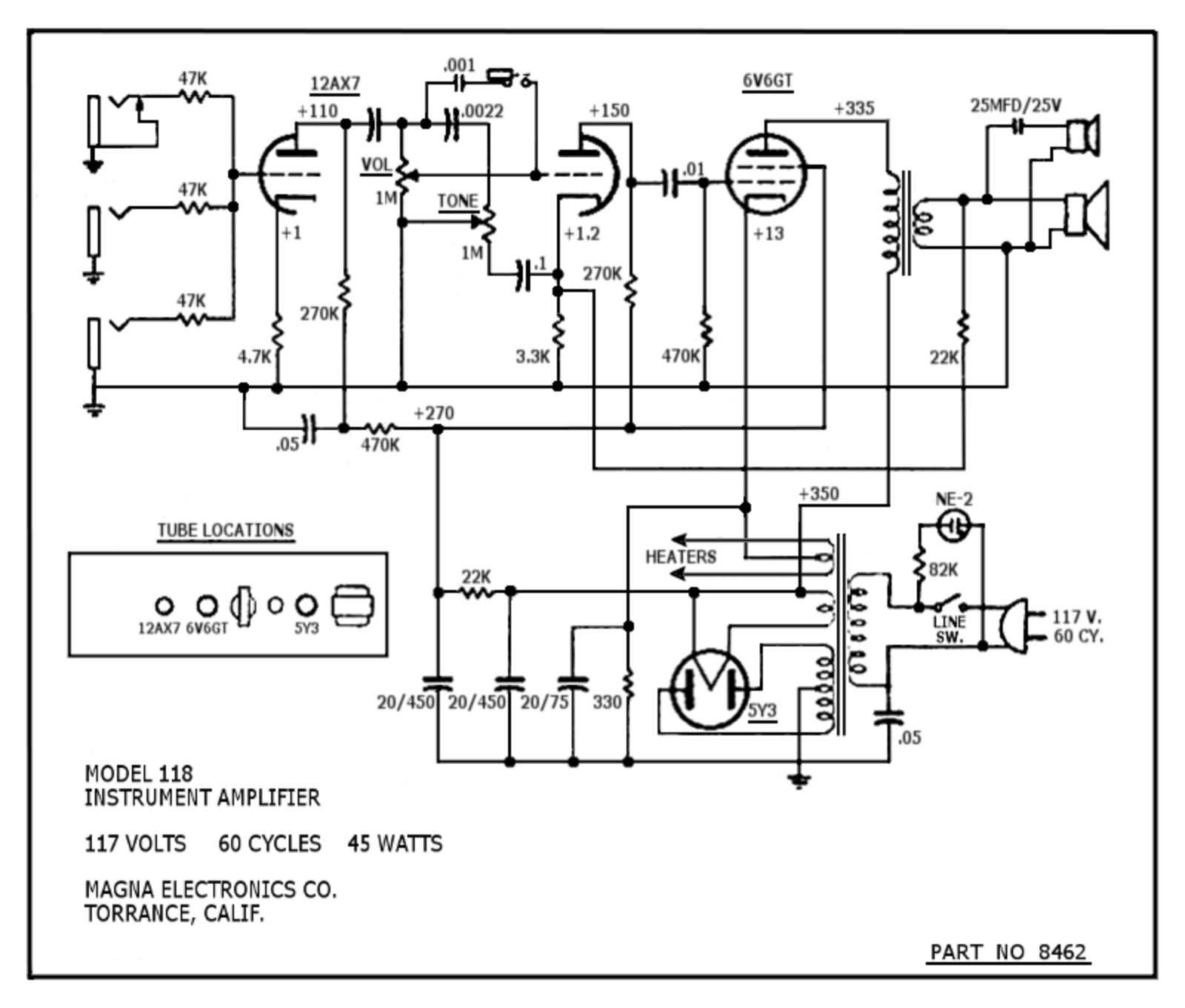 Magnatone 118 schematic