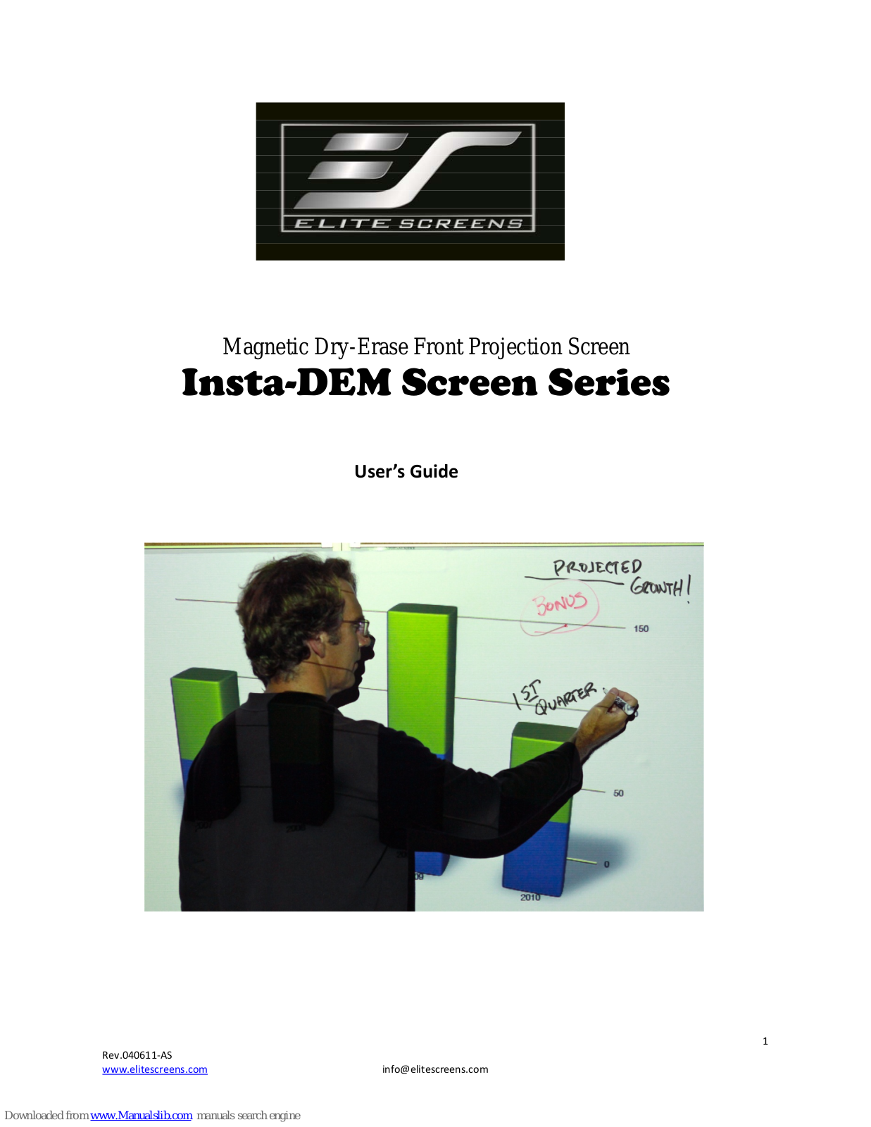 Elite Screens Insta-DEM Screen Series, iWB52VWM, iWB70VWM, iWB78XWM, iWB85HWM User Manual