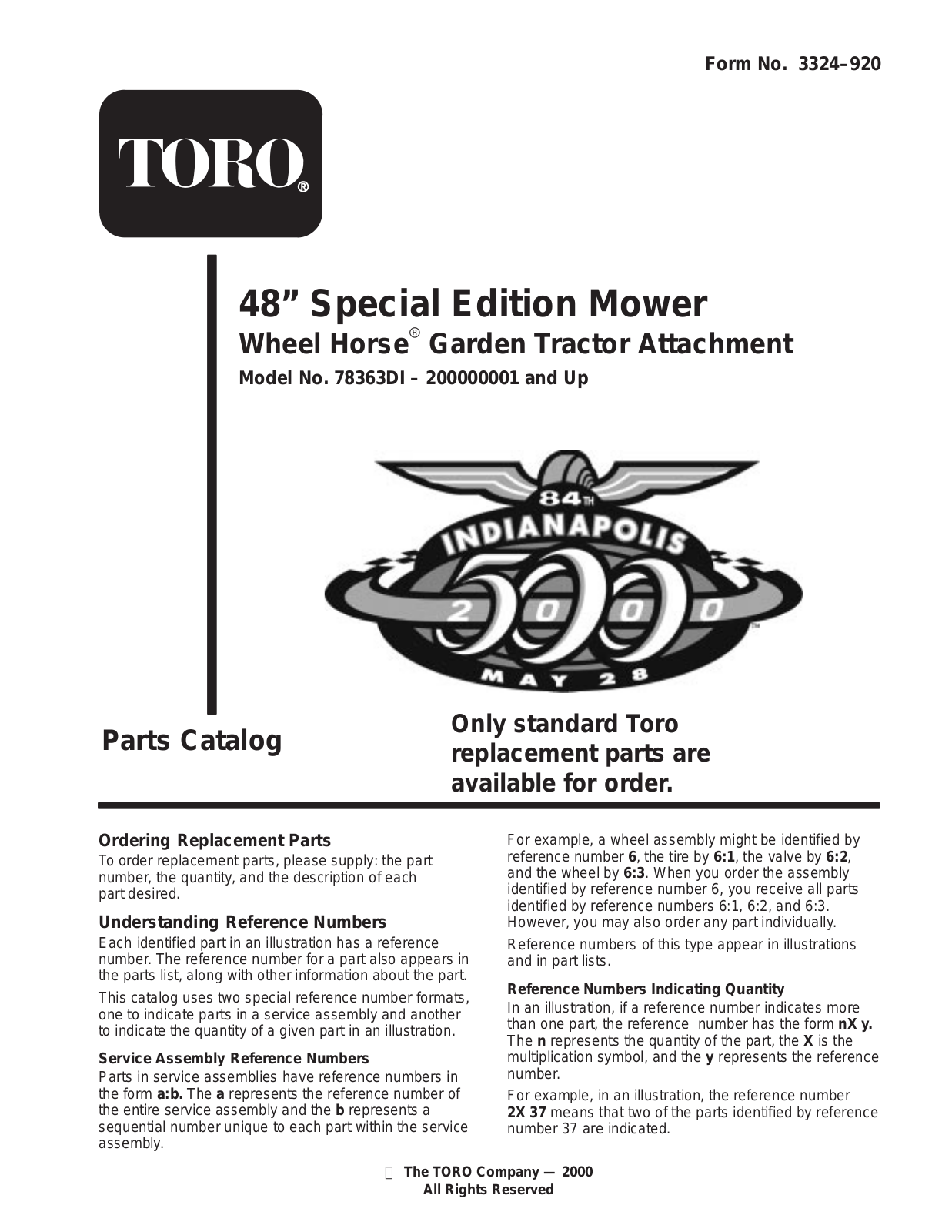 Toro 78363DI Parts Catalogue