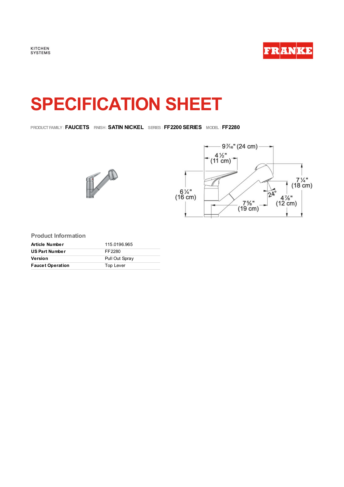 Franke Foodservice FF2280 User Manual - ManualMachine.com