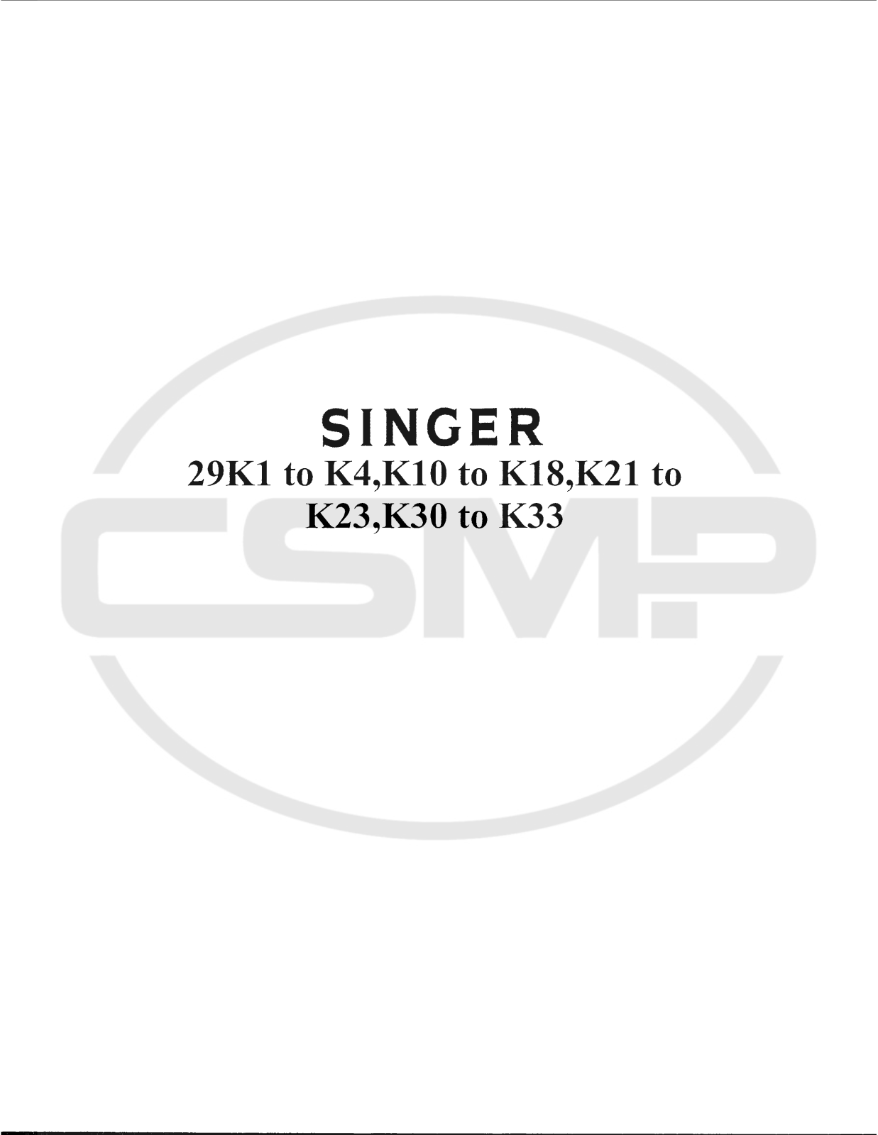 Singer 29K2 Parts Book