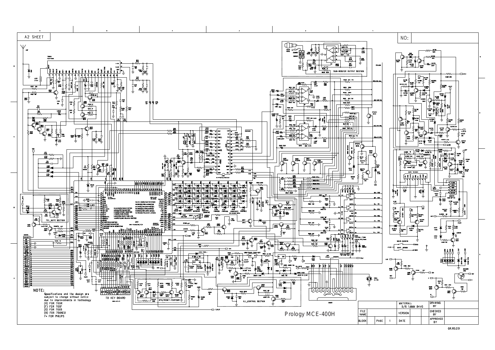 Prolodgy MCE-400H Schematics