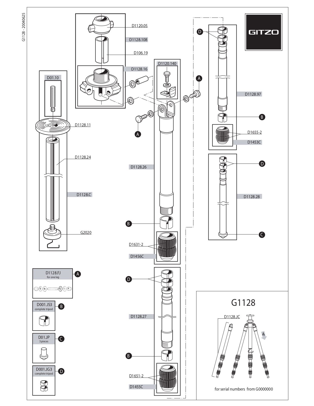 Gitzo G1128 User Manual