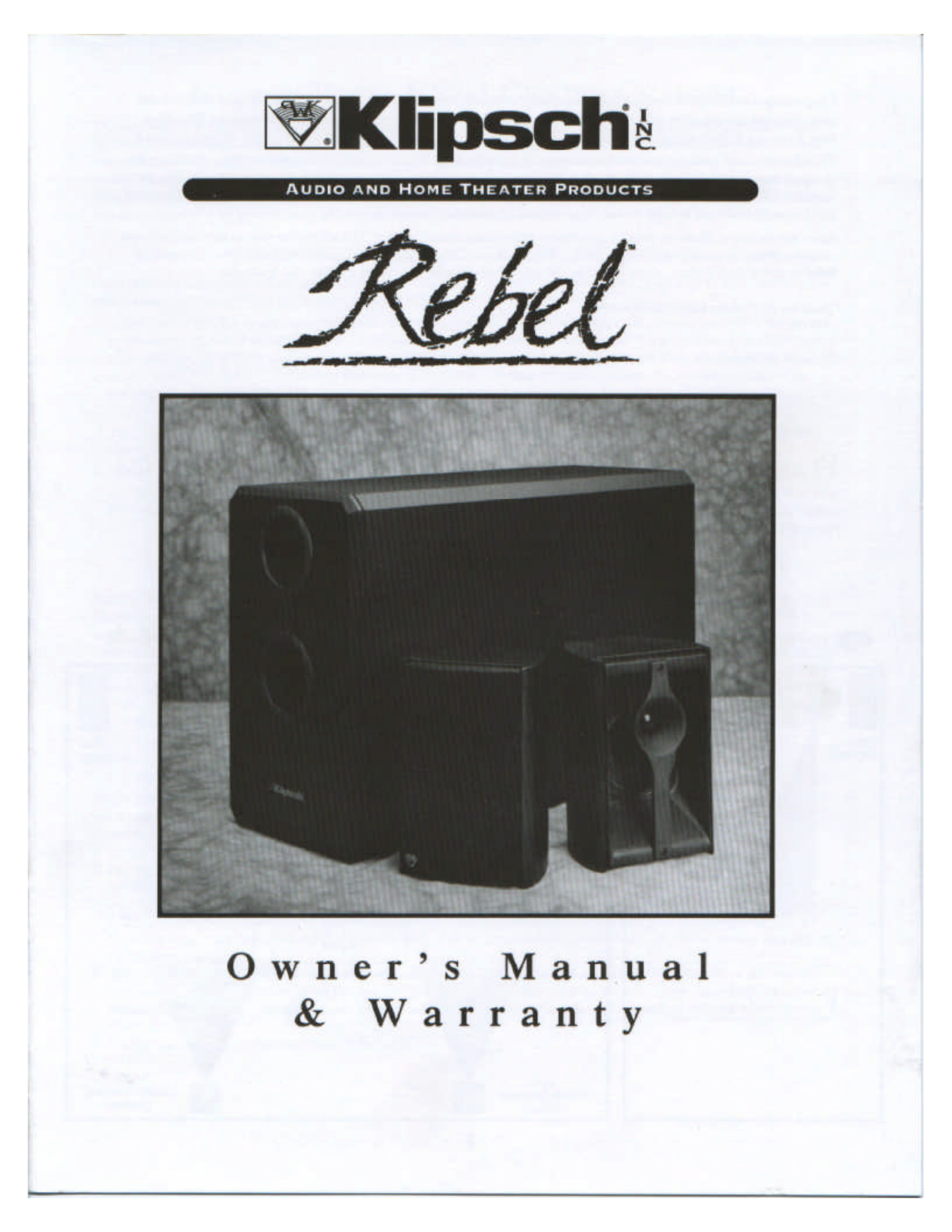 Klipsch REBEL User Manual