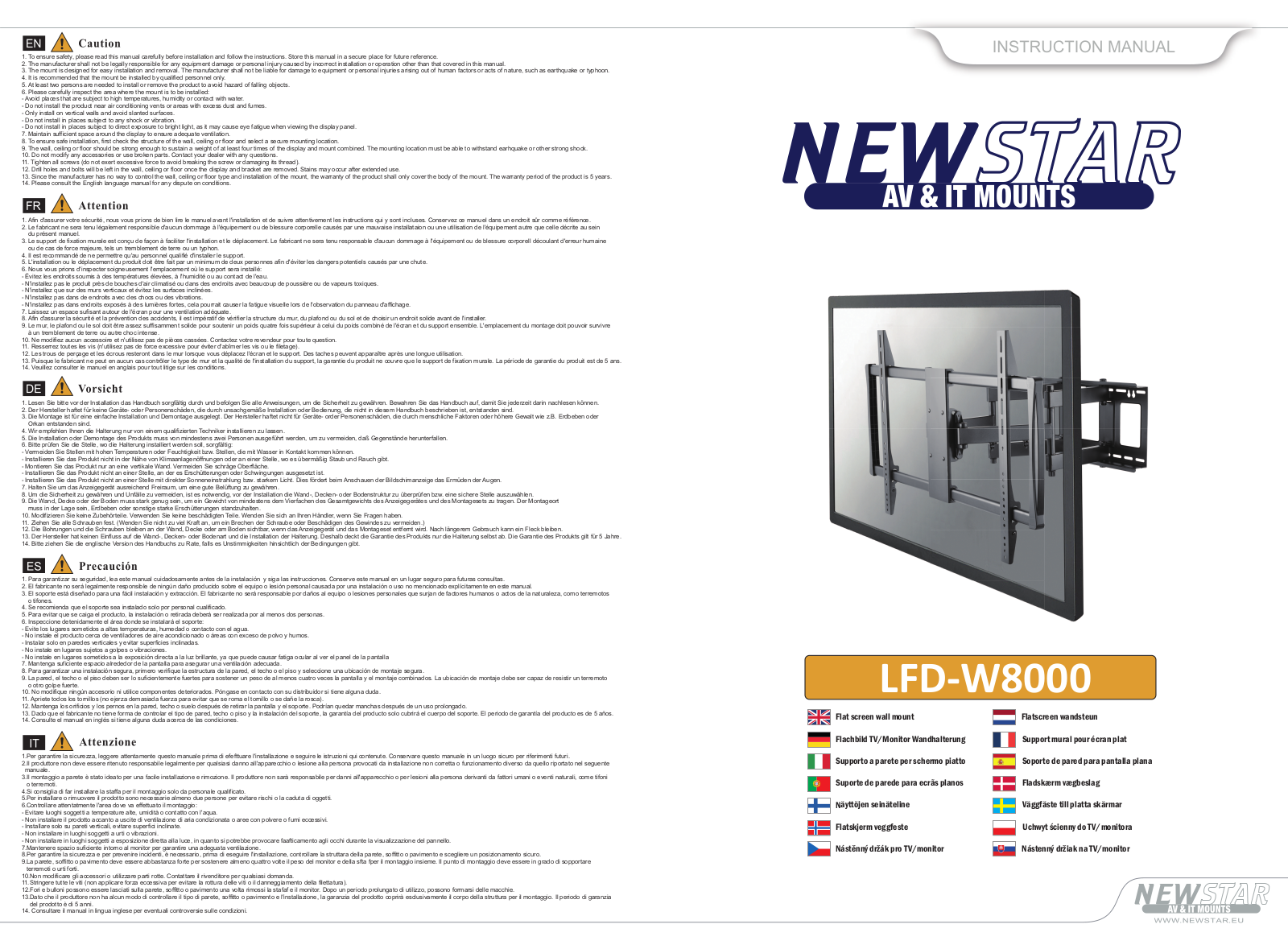 Newstar LFD-W8000 User Manual