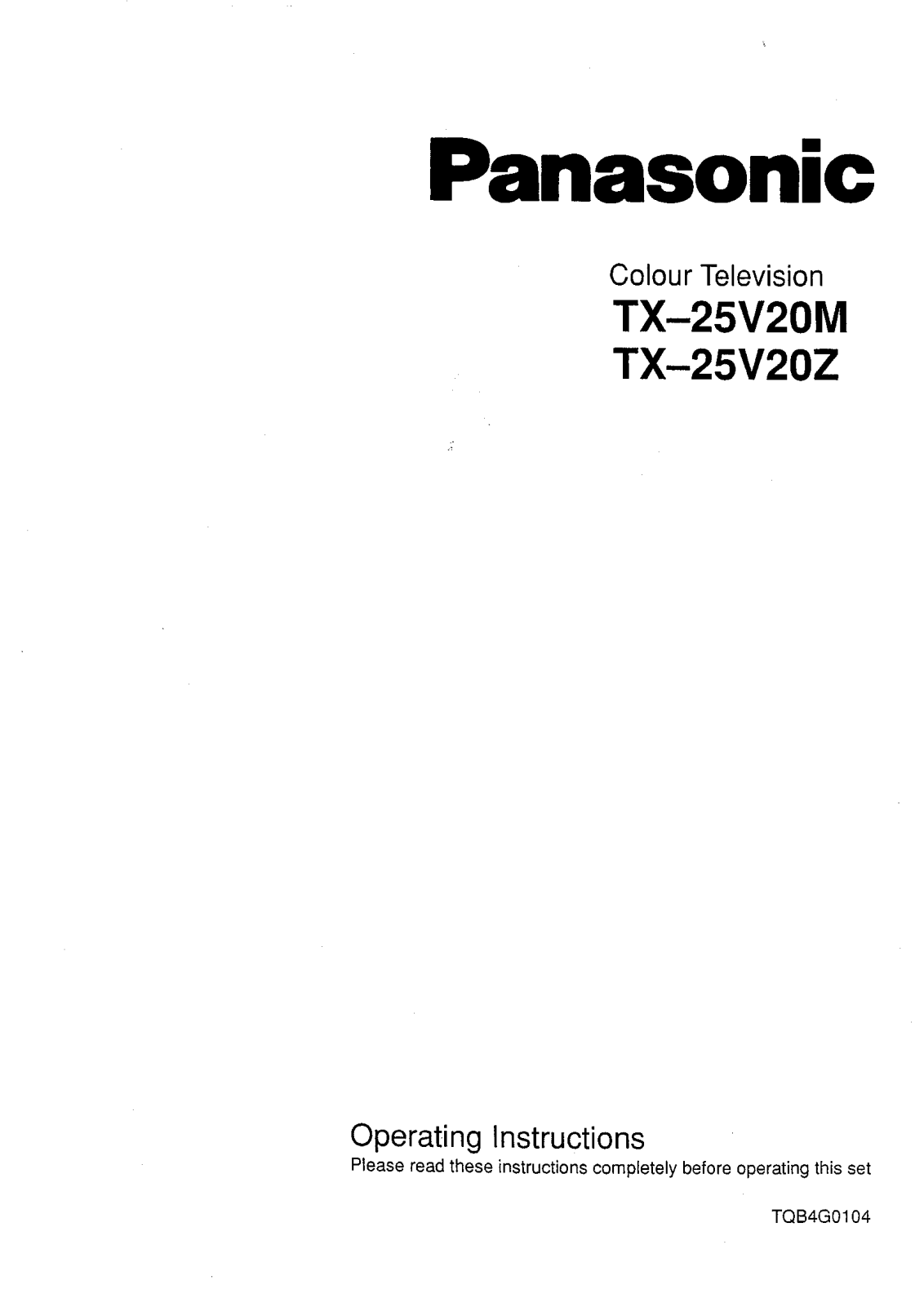 Panasonic TX-25V20M, TX-25V20Z User Manual