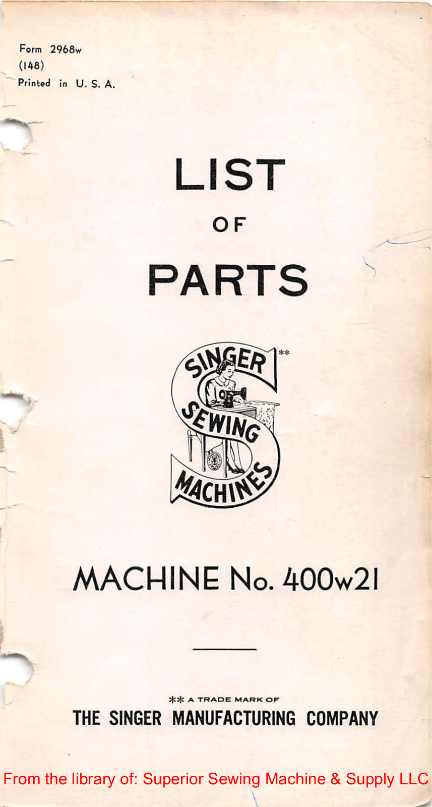 Singer 400W21 User Manual - ManualMachine.com