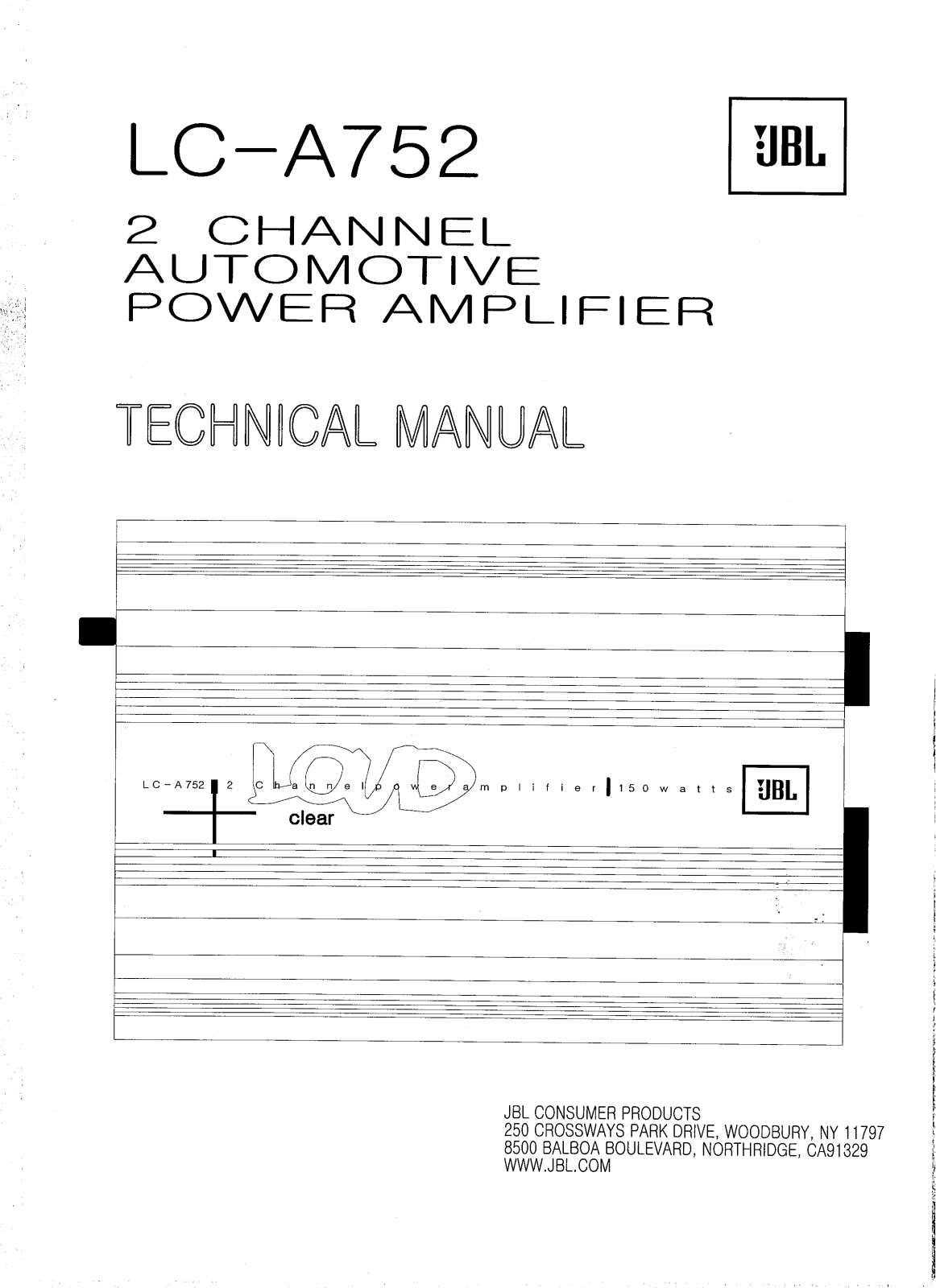 JBL LC-A752 Service manual