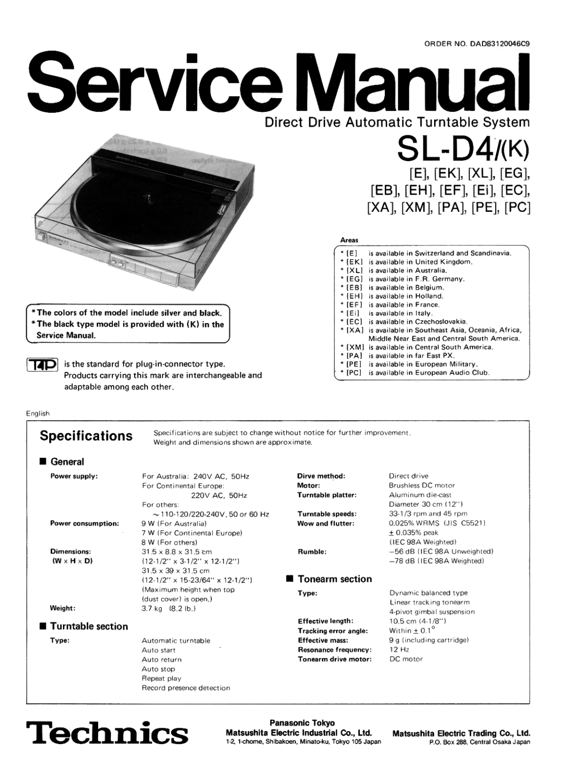 Technics SL-D-4 Service Manual