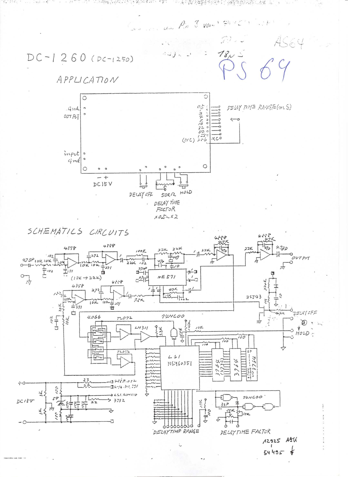 HK dc1250, dc1260 schematic