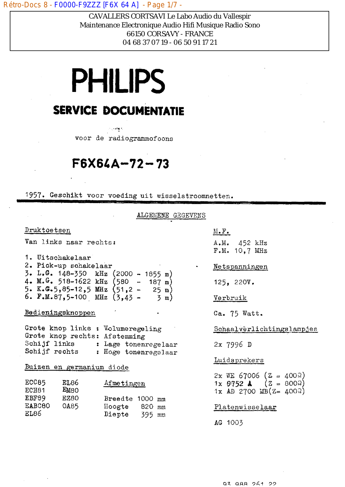 Philips f6x 64 a Datasheet - ManualMachine.com