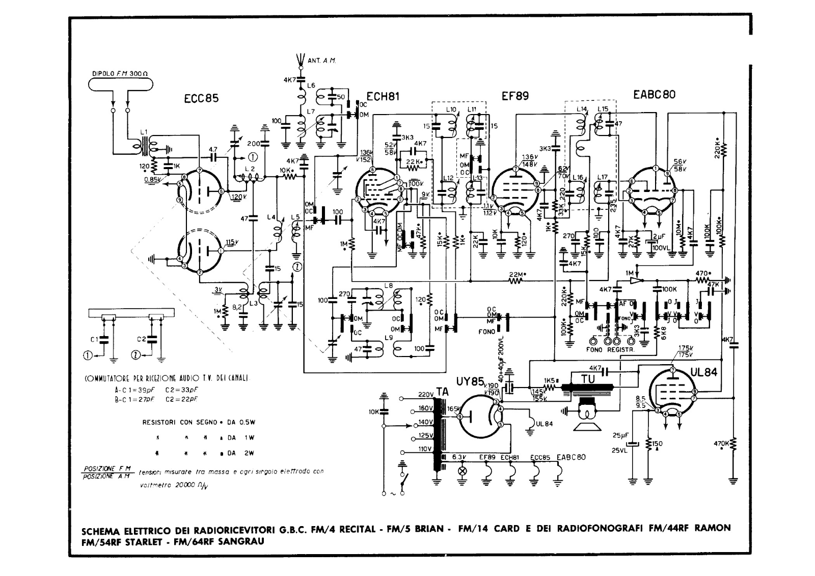 GBC fm 4, fm 5, fm 14 schematic