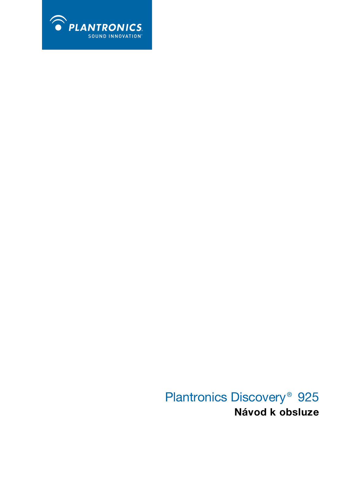 Plantronics DISCOVERY 925 QUICK START