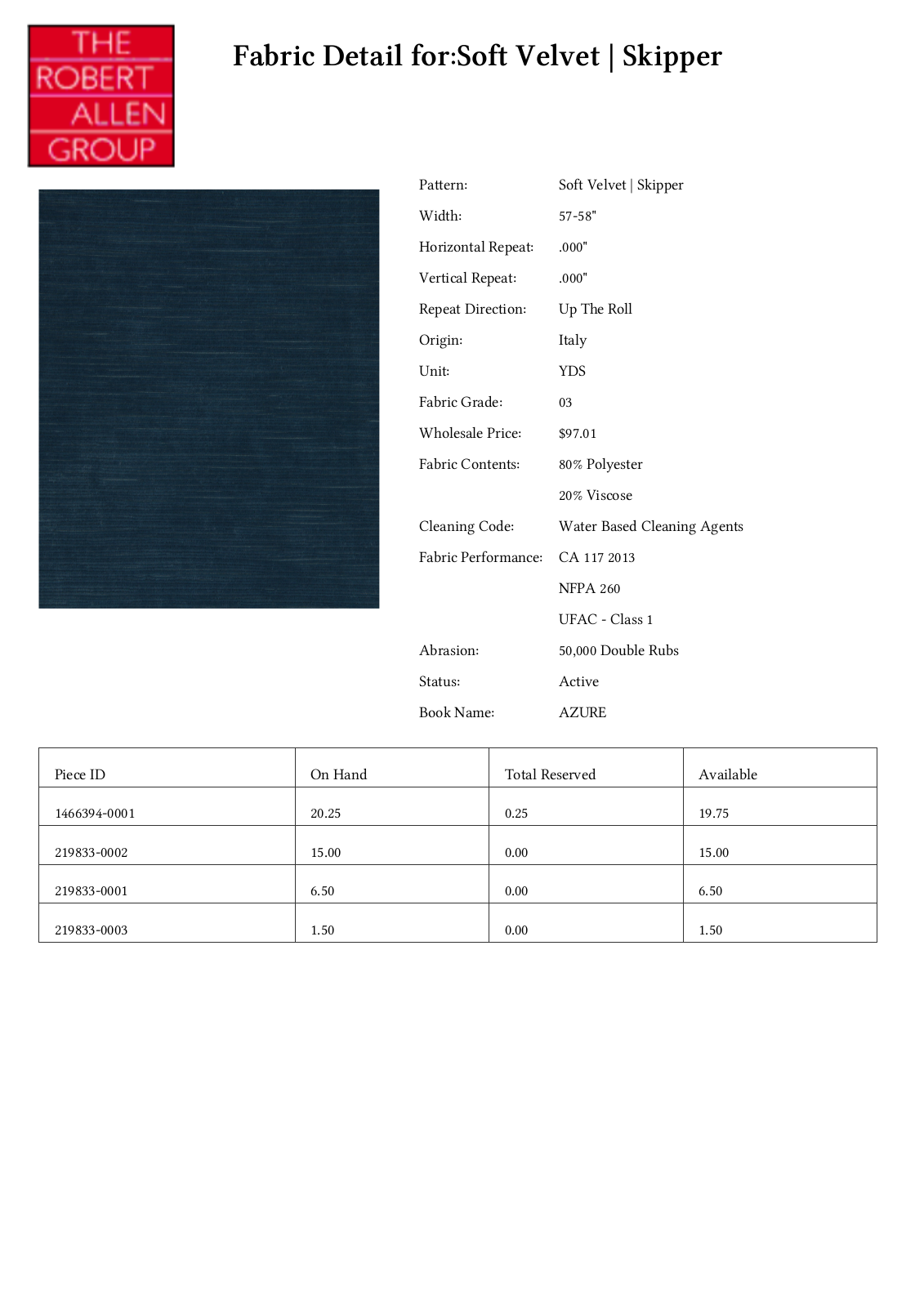 Robert Allen RALF1670 Specifications - ManualMachine.com
