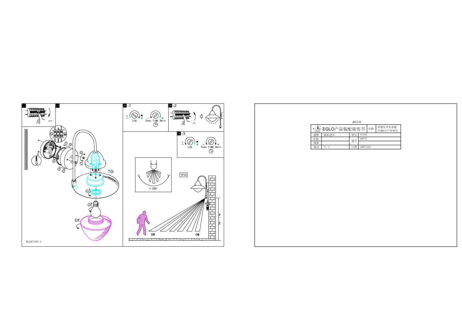 Eglo 87105 Sidney User Manual