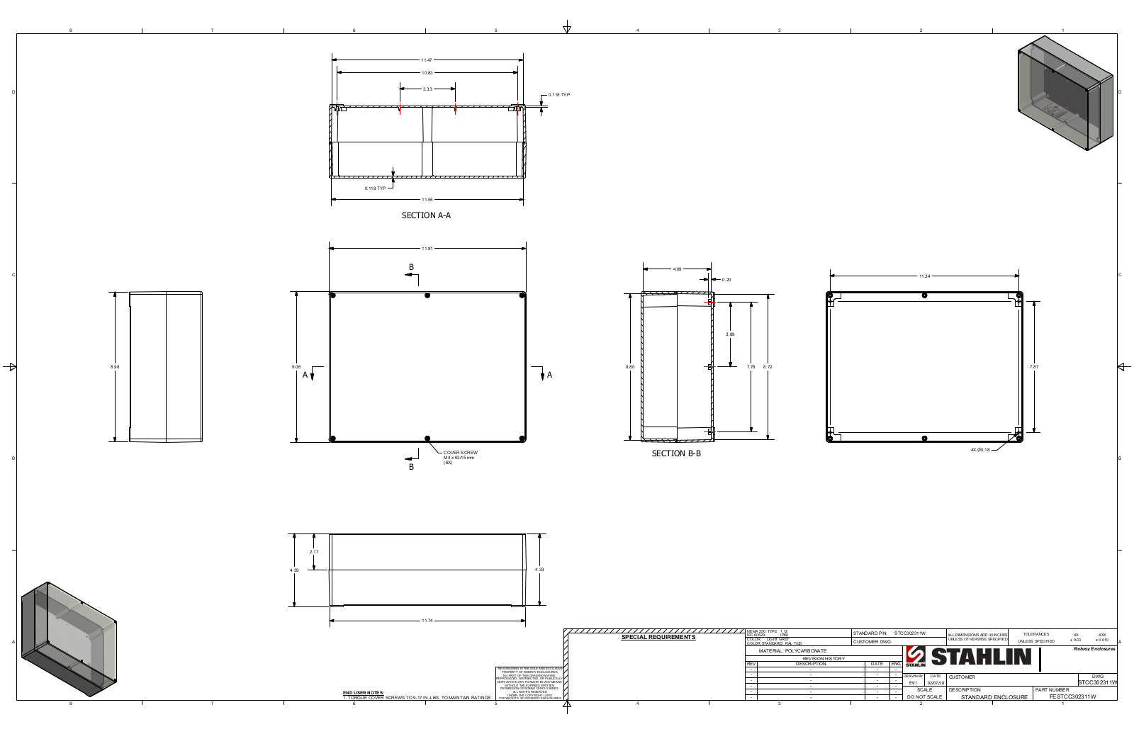 Stahlin STCC302311W Reference Drawing