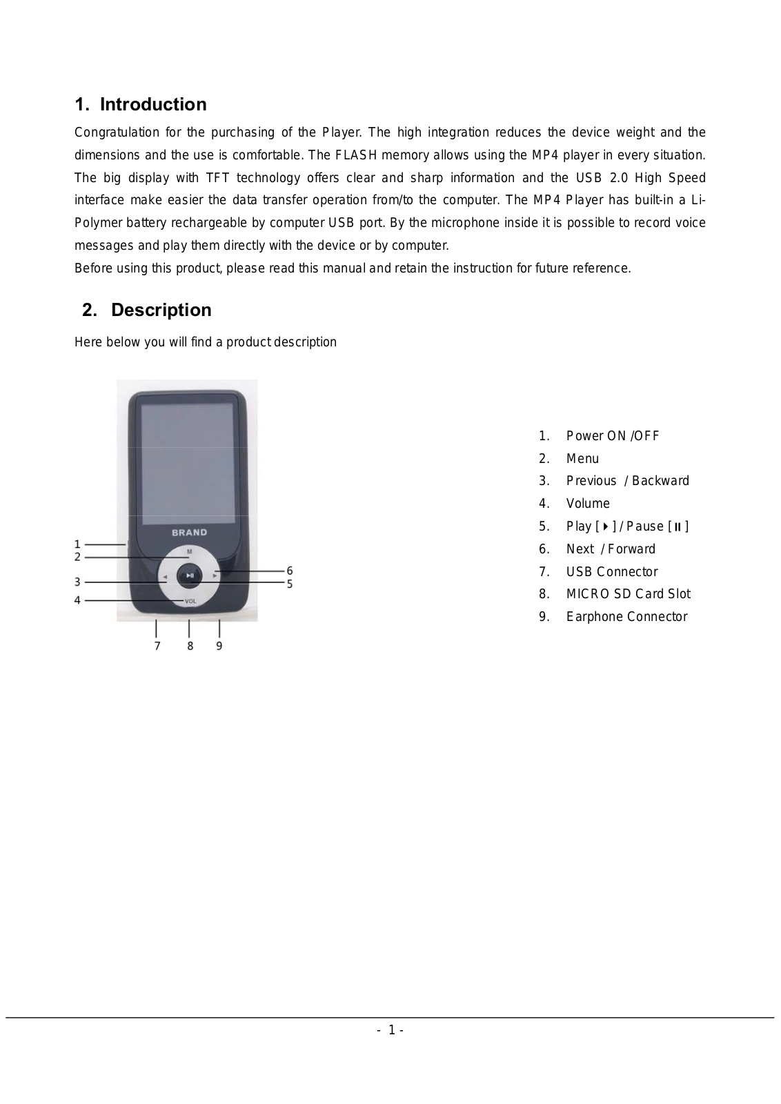 Mpman MP241 Operating Instructions