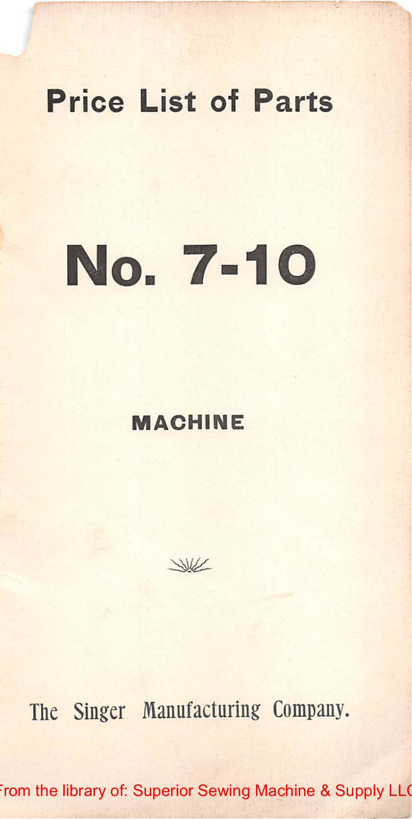 Singer 7-10 User Manual - ManualMachine.com