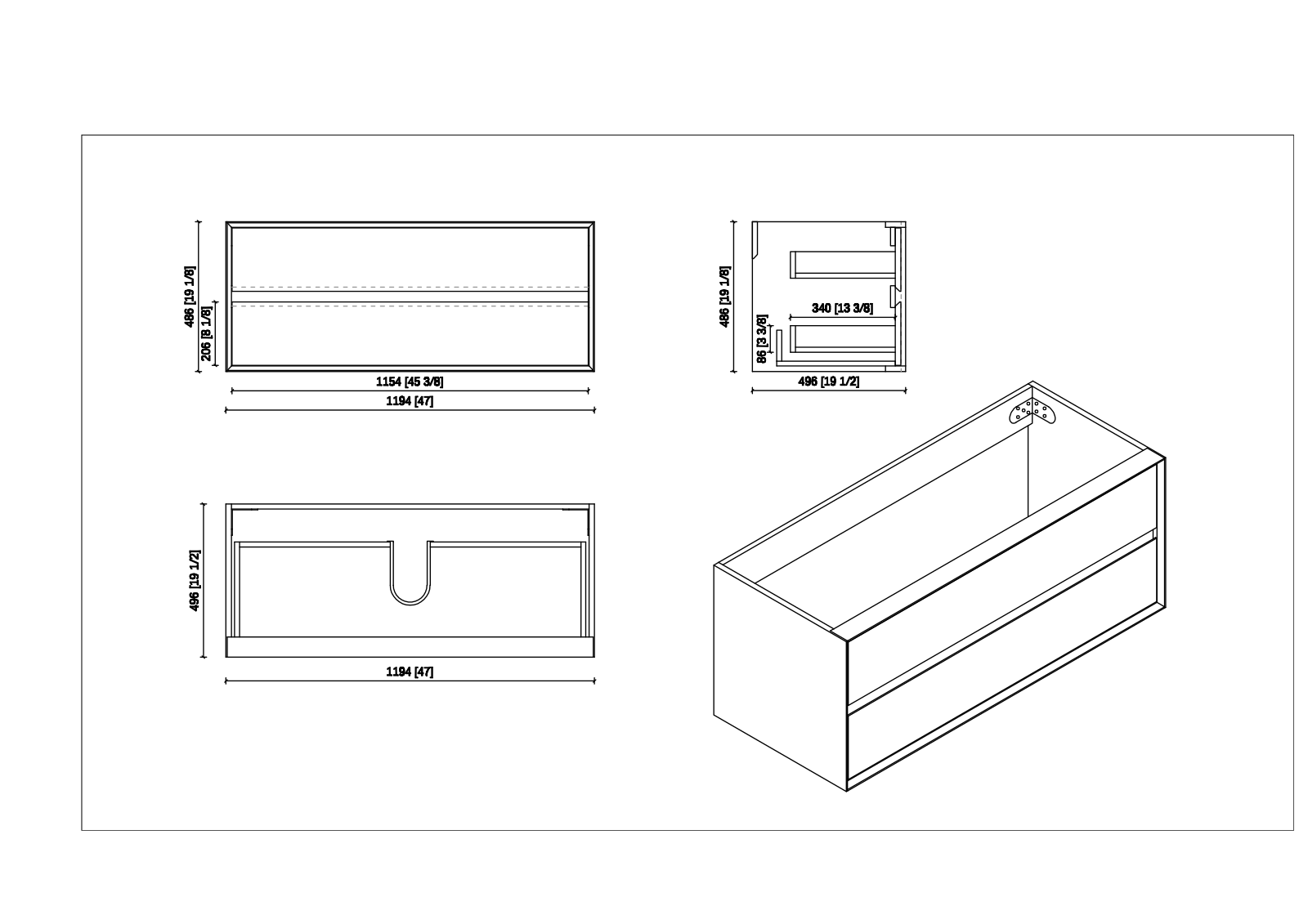 Better Vanity BGTE1232 Dimensions - ManualMachine.com