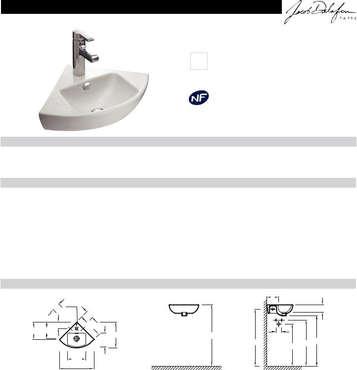 Jacob Delafon ODEON UP E4733-00 Datasheet