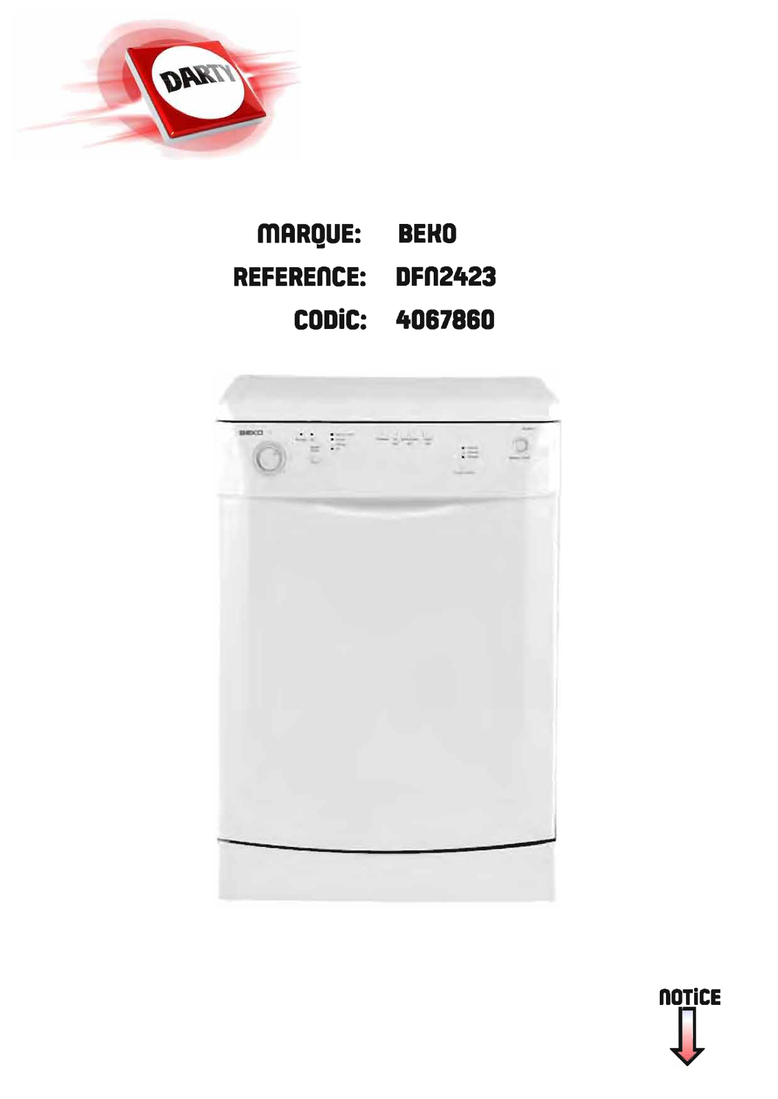 Beko DFN2423 User manual