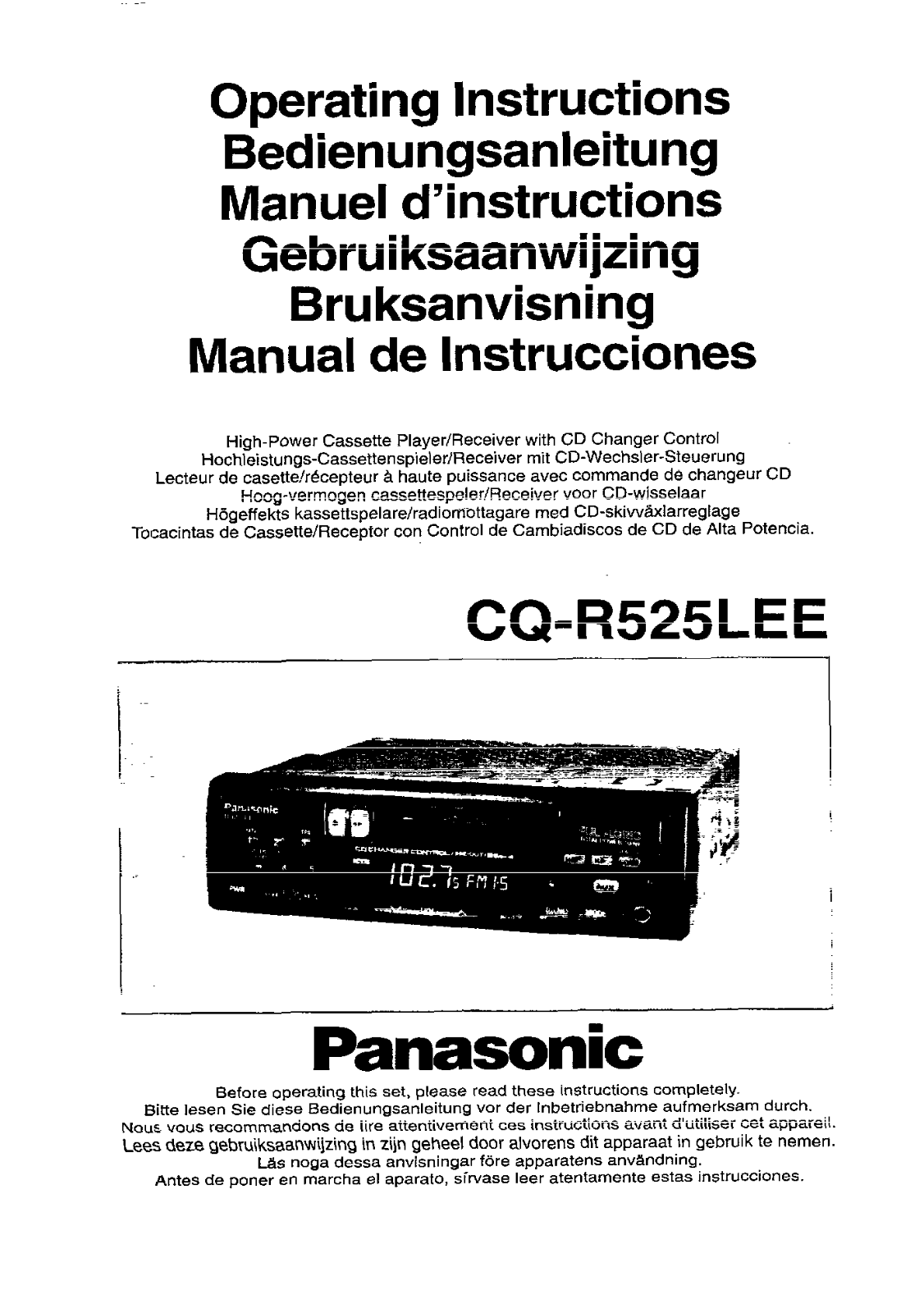 Panasonic CQ-R525L User Manual