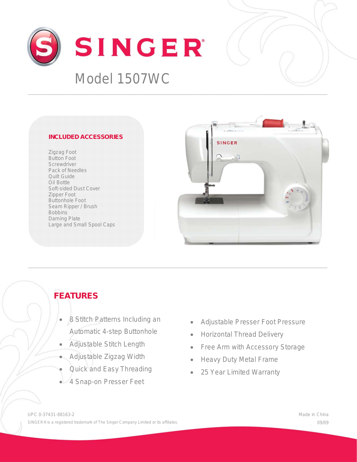 Singer 1507WC User Manual