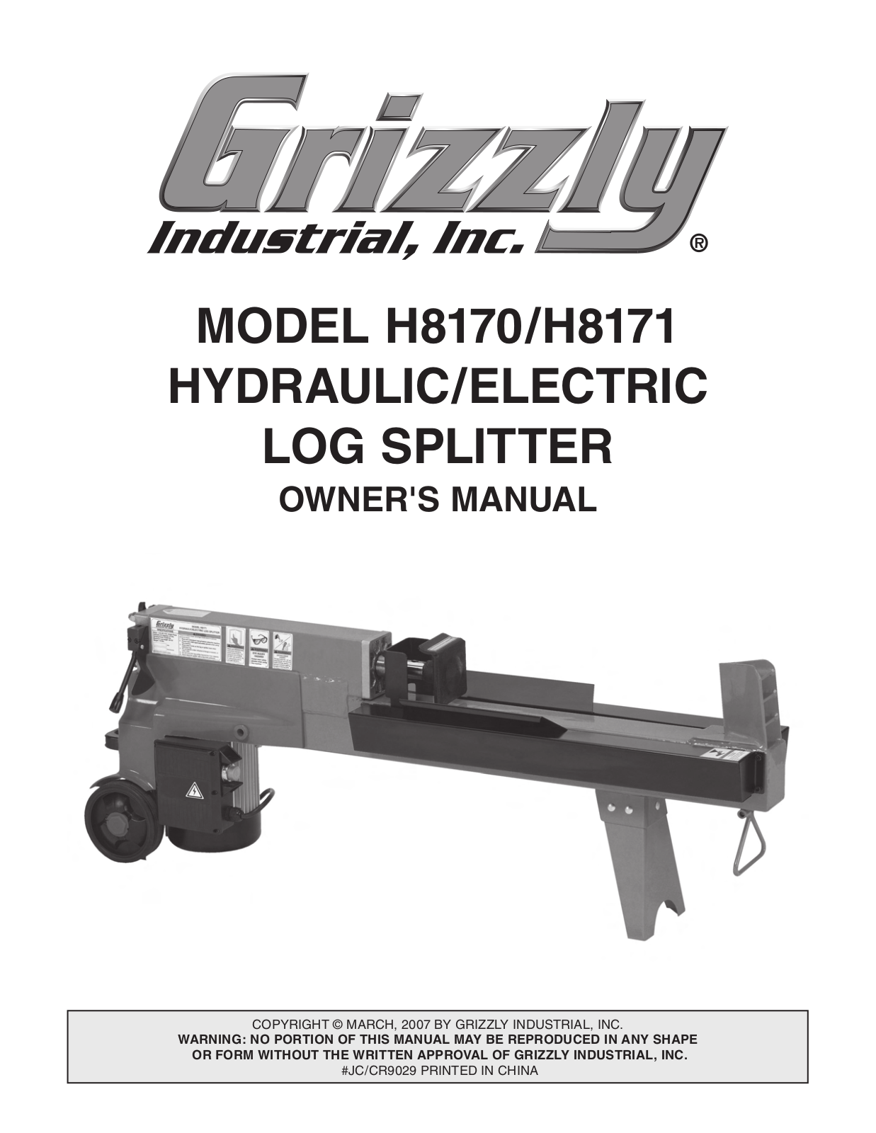 Grizzly H8170 User Manual