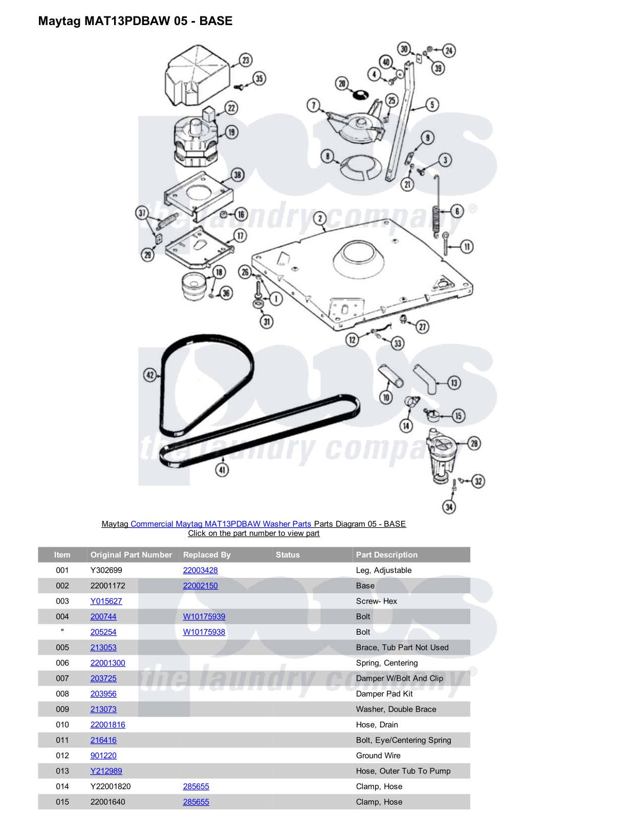 Maytag MAT13PDBAW Parts Diagram