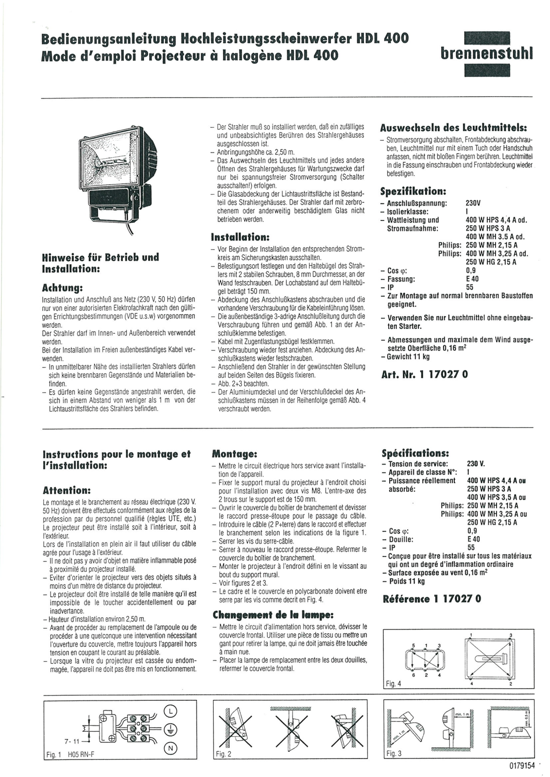 Brennenstuhl HDL 400 User guide