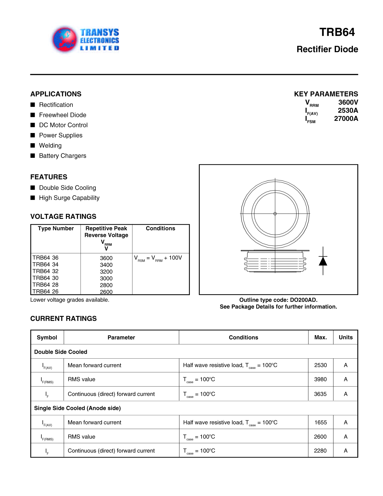 TEL TRB6432, TRB6430, TRB6428, TRB6426, TRB6436 Datasheet