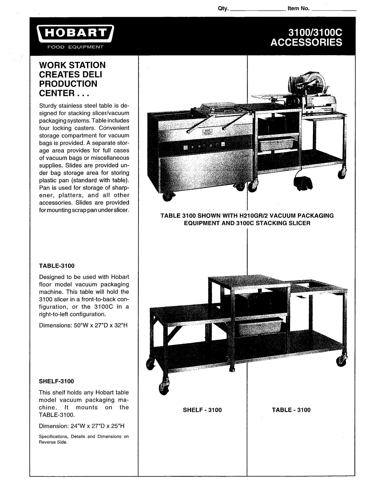 Hobart 3100 User Manual