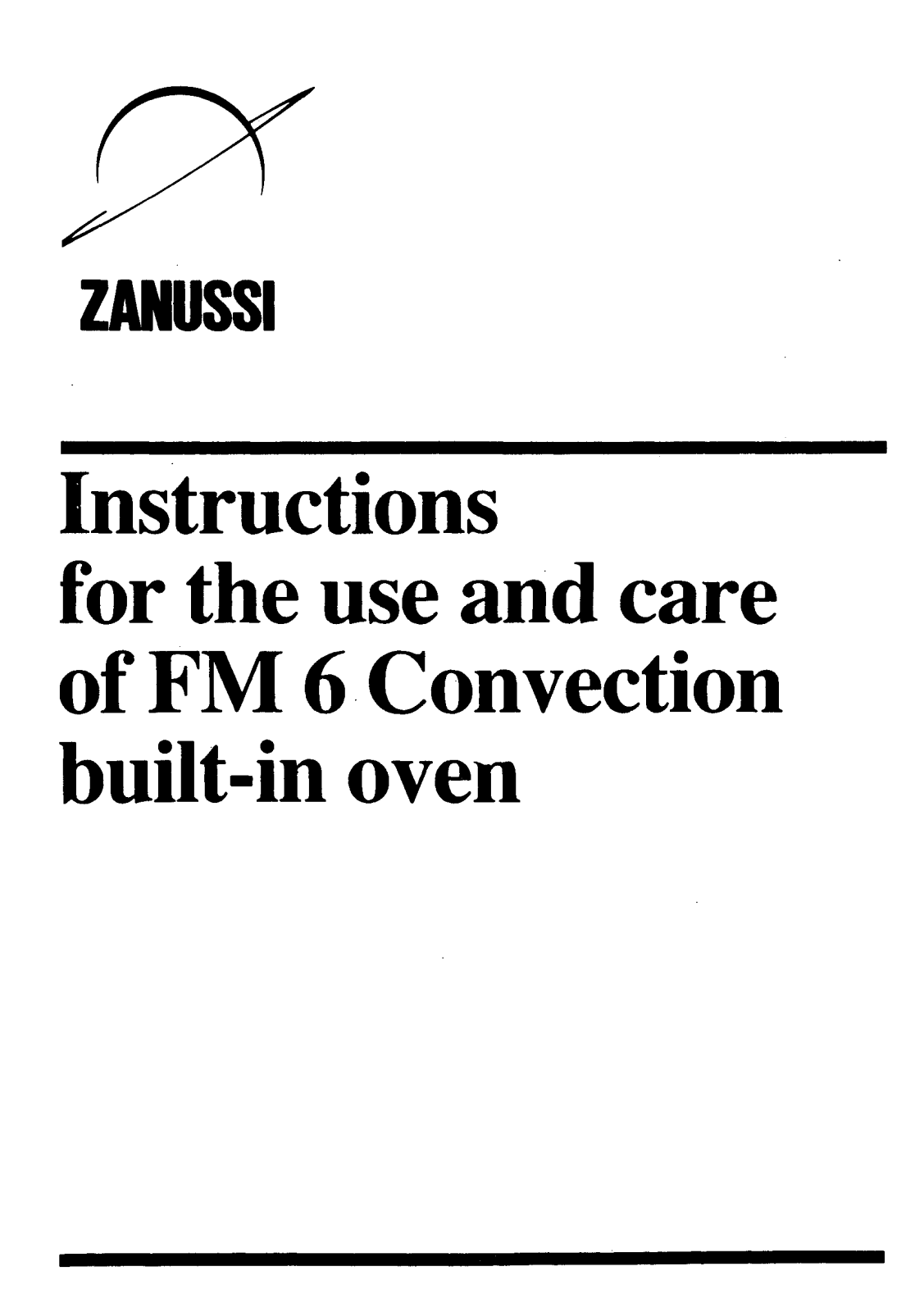 Zanussi FM6 User Manual