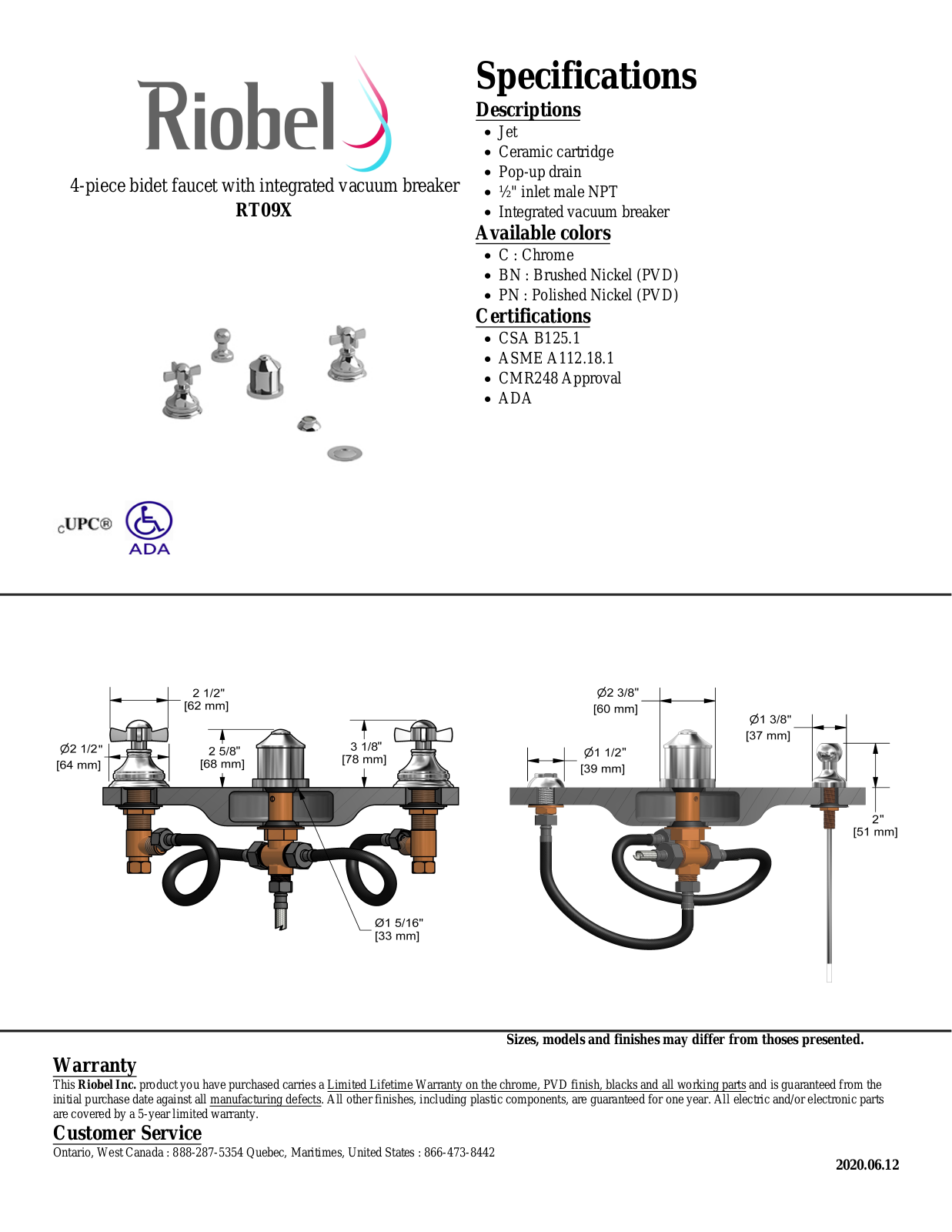 Riobel RT09XBN Specifications - ManualMachine.com